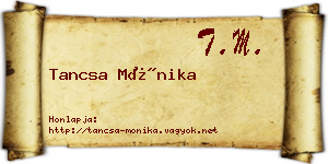 Tancsa Mónika névjegykártya
